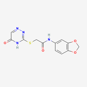 N-(benzo[d][1,3]dioxol-5-yl)-2-((5-oxo-4,5-dihydro-1,2,4-triazin-3-yl)thio)acetamide