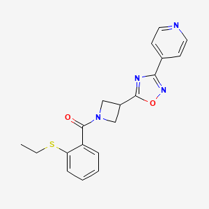 molecular formula C19H18N4O2S B2549037 (2-(乙硫基)苯基)(3-(3-(吡啶-4-基)-1,2,4-恶二唑-5-基)氮杂环丁-1-基)甲酮 CAS No. 1251685-75-2