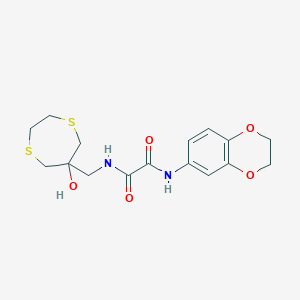 molecular formula C16H20N2O5S2 B2549044 N-(2,3-dihydro-1,4-benzodioxin-6-yl)-N'-[(6-hydroxy-1,4-dithiepan-6-yl)methyl]ethanediamide CAS No. 2415631-33-1