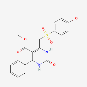 molecular formula C20H20N2O6S B2549054 6-(((4-甲氧基苯基)磺酰基)甲基)-2-氧代-4-苯基-1,2,3,4-四氢嘧啶-5-羧酸甲酯 CAS No. 899971-00-7