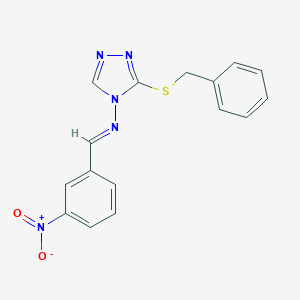 molecular formula C16H13N5O2S B254906 3-(benzylsulfanyl)-4-({3-nitrobenzylidene}amino)-4H-1,2,4-triazole 