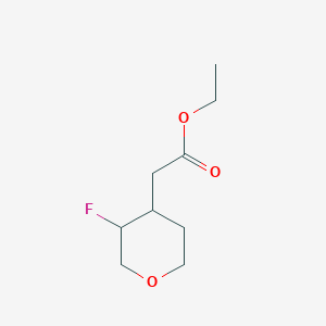 molecular formula C9H15FO3 B2549064 乙酸-2-(3-氟代四氢-2H-吡喃-4-基) CAS No. 2007909-73-9