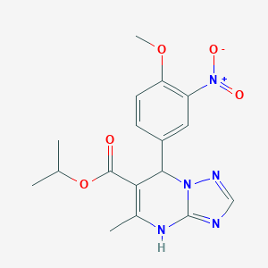 molecular formula C17H19N5O5 B254907 Isopropyl 7-(4-methoxy-3-nitrophenyl)-5-methyl-4,7-dihydro[1,2,4]triazolo[1,5-a]pyrimidine-6-carboxylate 