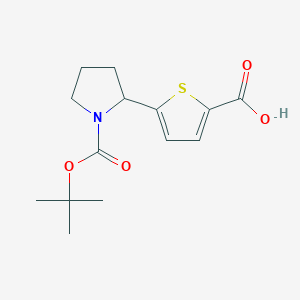 molecular formula C14H19NO4S B2549072 5-{1-[(Tert-butoxy)carbonyl]pyrrolidin-2-yl}thiophene-2-carboxylic acid CAS No. 1103394-61-1