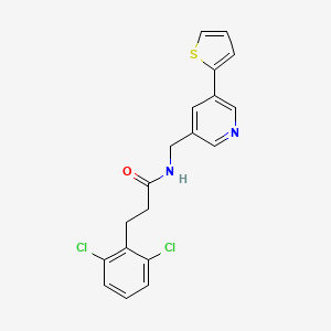 3-(2,6-dichlorophenyl)-N-((5-(thiophen-2-yl)pyridin-3-yl)methyl)propanamide