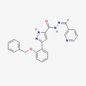 (Z)-3-(2-(benzyloxy)phenyl)-N'-(pyridin-3-ylmethylene)-1H-pyrazole-5-carbohydrazide