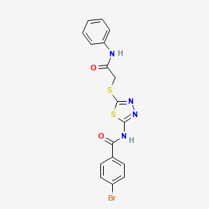 molecular formula C17H13BrN4O2S2 B2549086 4-bromo-N-(5-((2-oxo-2-(phenylamino)ethyl)thio)-1,3,4-thiadiazol-2-yl)benzamide CAS No. 392290-87-8