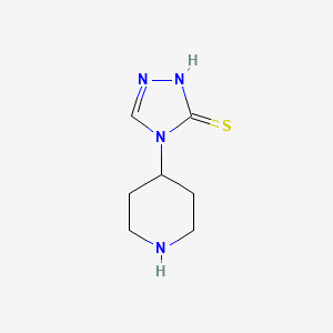 molecular formula C7H12N4S B2549089 4-Piperidin-4-yl-1H-1,2,4-triazole-5-thione CAS No. 2305255-75-6