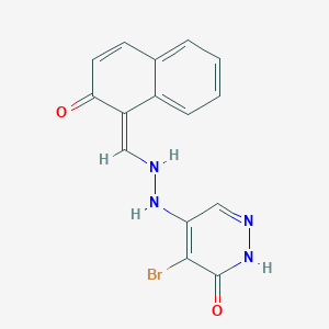 molecular formula C15H11BrN4O2 B254909 5-bromo-4-[2-[(E)-(2-oxonaphthalen-1-ylidene)methyl]hydrazinyl]-1H-pyridazin-6-one 