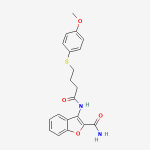 molecular formula C20H20N2O4S B2549090 3-(4-((4-甲氧基苯基)硫代)丁酰胺基)苯并呋喃-2-甲酰胺 CAS No. 899961-03-6