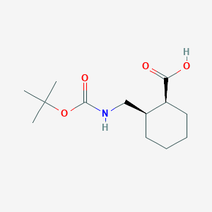 molecular formula C13H23NO4 B2549092 (1S)-2alpha-[(tert-Butoxycarbonyl)aminomethyl]cyclohexane-1alpha-carboxylic acid CAS No. 1292320-72-9