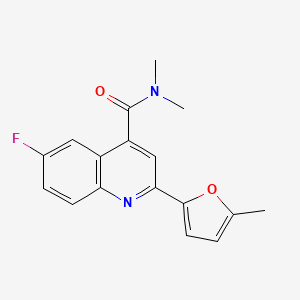 molecular formula C17H15FN2O2 B2549094 6-氟-N,N-二甲基-2-(5-甲基呋喃-2-基)喹啉-4-甲酰胺 CAS No. 2059101-89-0