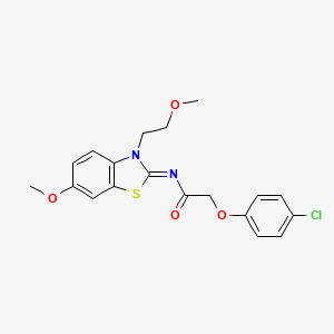(Z)-2-(4-chlorophenoxy)-N-(6-methoxy-3-(2-methoxyethyl)benzo[d]thiazol-2(3H)-ylidene)acetamide