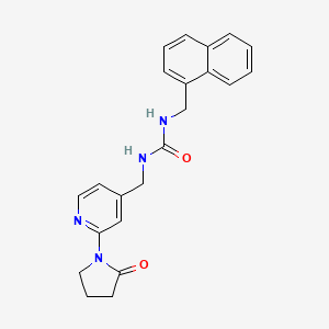 molecular formula C22H22N4O2 B2549108 1-[(Naphthalen-1-yl)methyl]-3-{[2-(2-oxopyrrolidin-1-yl)pyridin-4-yl]methyl}urea CAS No. 2097868-02-3