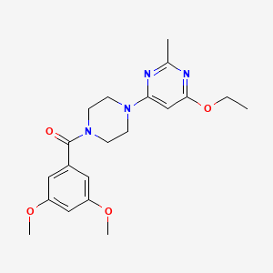 molecular formula C20H26N4O4 B2549113 (3,5-Dimethoxyphenyl)(4-(6-ethoxy-2-methylpyrimidin-4-yl)piperazin-1-yl)methanone CAS No. 946371-57-9