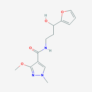 molecular formula C13H17N3O4 B2549116 N-(3-(furan-2-yl)-3-hydroxypropyl)-3-methoxy-1-methyl-1H-pyrazole-4-carboxamide CAS No. 1421499-76-4