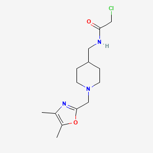 2-Chloro-N-[[1-[(4,5-dimethyl-1,3-oxazol-2-yl)methyl]piperidin-4-yl]methyl]acetamide