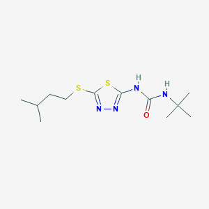 molecular formula C12H22N4OS2 B2549127 1-(Tert-butyl)-3-(5-(isopentylthio)-1,3,4-thiadiazol-2-yl)urea CAS No. 898436-69-6