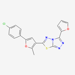 6-[5-(4-Chlorophenyl)-2-methylfuran-3-yl]-3-(furan-2-yl)-[1,2,4]triazolo[3,4-b][1,3,4]thiadiazole