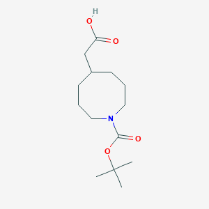 molecular formula C14H25NO4 B2549140 2-[1-[(2-Methylpropan-2-yl)oxycarbonyl]azocan-5-yl]acetic acid CAS No. 2470440-33-4