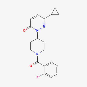 molecular formula C19H20FN3O2 B2549142 6-Cyclopropyl-2-[1-(2-fluorobenzoyl)piperidin-4-yl]pyridazin-3-one CAS No. 2310101-36-9