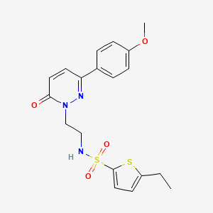 molecular formula C19H21N3O4S2 B2549143 5-ethyl-N-(2-(3-(4-methoxyphenyl)-6-oxopyridazin-1(6H)-yl)ethyl)thiophene-2-sulfonamide CAS No. 923249-90-5