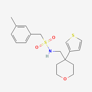 N-((4-(thiophen-3-yl)tetrahydro-2H-pyran-4-yl)methyl)-1-(m-tolyl)methanesulfonamide