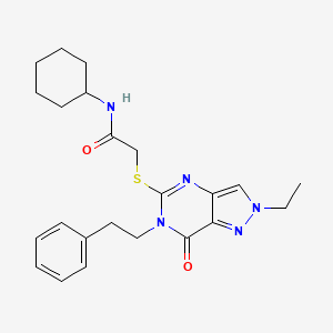 N-cyclohexyl-2-((2-ethyl-7-oxo-6-phenethyl-6,7-dihydro-2H-pyrazolo[4,3-d]pyrimidin-5-yl)thio)acetamide