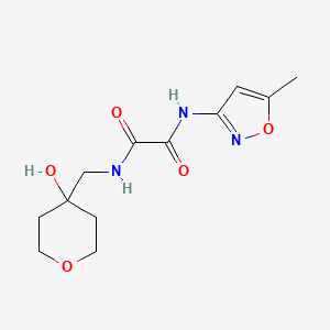 molecular formula C12H17N3O5 B2549161 N1-((4-hydroxytetrahydro-2H-pyran-4-yl)methyl)-N2-(5-methylisoxazol-3-yl)oxalamide CAS No. 1351621-52-7