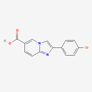 molecular formula C14H9BrN2O2 B2549165 2-(4-溴苯基)咪唑并[1,2-a]吡啶-6-羧酸 CAS No. 452967-18-9