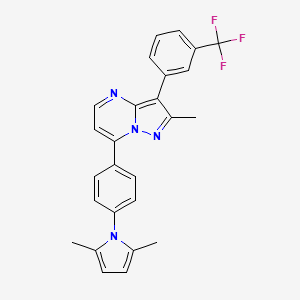 molecular formula C26H21F3N4 B2549169 7-[4-(2,5-dimethyl-1H-pyrrol-1-yl)phenyl]-2-methyl-3-[3-(trifluoromethyl)phenyl]pyrazolo[1,5-a]pyrimidine CAS No. 865658-68-0