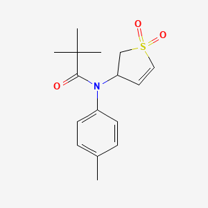molecular formula C16H21NO3S B2549174 N-(1,1-dioxido-2,3-dihydrothiophen-3-yl)-N-(p-tolyl)pivalamide CAS No. 863020-55-7