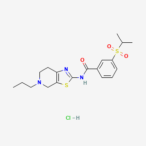 molecular formula C19H26ClN3O3S2 B2549176 3-(isopropylsulfonyl)-N-(5-propyl-4,5,6,7-tetrahydrothiazolo[5,4-c]pyridin-2-yl)benzamide hydrochloride CAS No. 1330314-83-4
