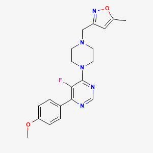 3-[[4-[5-Fluoro-6-(4-methoxyphenyl)pyrimidin-4-yl]piperazin-1-yl]methyl]-5-methyl-1,2-oxazole