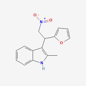 molecular formula C15H14N2O3 B2549179 3-(1-(呋喃-2-基)-2-硝基乙基)-2-甲基-1H-吲哚 CAS No. 325474-06-4
