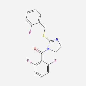 (2,6-difluorophenyl)(2-((2-fluorobenzyl)thio)-4,5-dihydro-1H-imidazol-1-yl)methanone