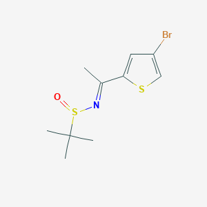 molecular formula C10H14BrNOS2 B2549182 (R)-N-(1-(4-溴噻吩-2-基)亚乙基)-2-甲基丙烷-2-亚磺酰胺 CAS No. 1310877-37-2