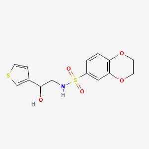 N-(2-hydroxy-2-(thiophen-3-yl)ethyl)-2,3-dihydrobenzo[b][1,4]dioxine-6-sulfonamide