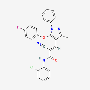 (E)-N-(2-chlorophenyl)-2-cyano-3-[5-(4-fluorophenoxy)-3-methyl-1-phenylpyrazol-4-yl]prop-2-enamide