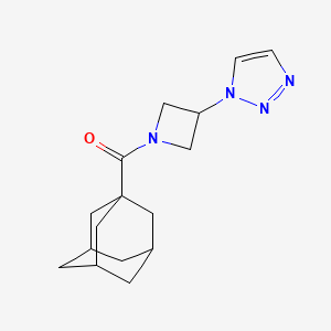 molecular formula C16H22N4O B2549192 (3-(1H-1,2,3-triazol-1-yl)azetidin-1-yl)((3r,5r,7r)-adamantan-1-yl)methanone CAS No. 2034449-66-4