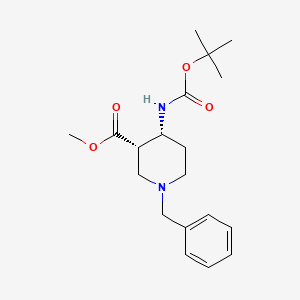molecular formula C19H28N2O4 B2549194 顺式-1-苄基-4-(boc-氨基)哌啶-3-羧酸甲酯 CAS No. 270257-50-6