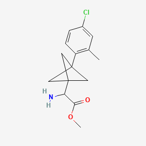 molecular formula C15H18ClNO2 B2549198 Methyl 2-amino-2-[3-(4-chloro-2-methylphenyl)-1-bicyclo[1.1.1]pentanyl]acetate CAS No. 2287262-75-1