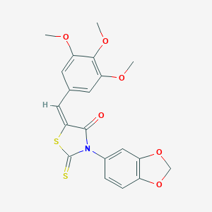 molecular formula C20H17NO6S2 B254920 (5E)-3-(1,3-benzodioxol-5-yl)-2-thioxo-5-(3,4,5-trimethoxybenzylidene)-1,3-thiazolidin-4-one 