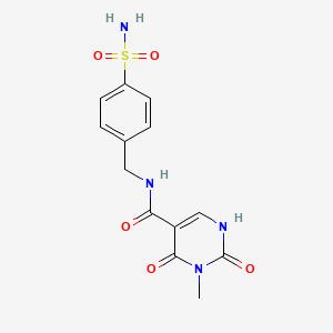 molecular formula C13H14N4O5S B2549204 3-methyl-2,4-dioxo-N-(4-sulfamoylbenzyl)-1,2,3,4-tetrahydropyrimidine-5-carboxamide CAS No. 1421585-47-8