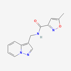 molecular formula C13H12N4O2 B2549208 5-methyl-N-(pyrazolo[1,5-a]pyridin-3-ylmethyl)isoxazole-3-carboxamide CAS No. 1396783-59-7