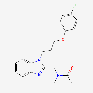 molecular formula C20H22ClN3O2 B2549211 N-({1-[3-(4-chlorophenoxy)propyl]benzimidazol-2-yl}methyl)-N-methylacetamide CAS No. 873093-87-9