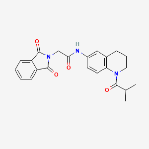 molecular formula C23H23N3O4 B2549214 2-(1,3-dioxoisoindolin-2-yl)-N-(1-isobutyryl-1,2,3,4-tetrahydroquinolin-6-yl)acetamide CAS No. 932502-52-8