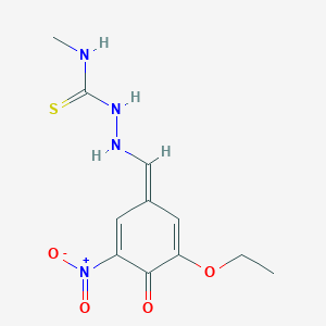 molecular formula C11H14N4O4S B254922 1-[[(E)-(3-ethoxy-5-nitro-4-oxocyclohexa-2,5-dien-1-ylidene)methyl]amino]-3-methylthiourea 