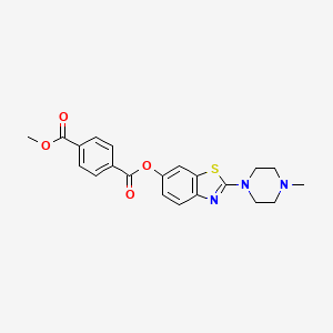 molecular formula C21H21N3O4S B2549224 Methyl (2-(4-methylpiperazin-1-yl)benzo[d]thiazol-6-yl) terephthalate CAS No. 941935-92-8