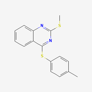 molecular formula C16H14N2S2 B2549227 Methyl 4-[(4-methylphenyl)sulfanyl]-2-quinazolinyl sulfide CAS No. 477845-87-7